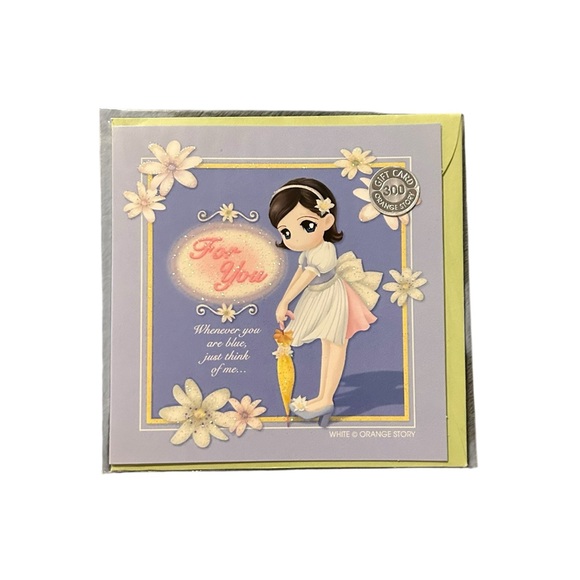 Orange Story Other - Vintage Orange Story Lovely White Greeting Card Y2K Korean Stationary Kawaii
